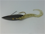 1/2 oz. Black Gator Weedless Spoon with Gold Worm Trailer